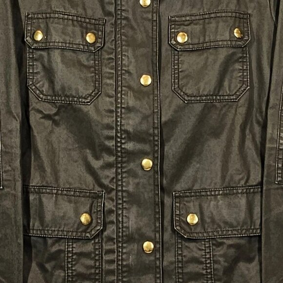 J Crew Women's Downtown Field Jacket Waxed Cotton Army Green Size Small - Picture 4 of 7